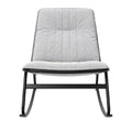Silla de Cuna Moderna con Estructura de Metal y Tapizado en Tela Gris