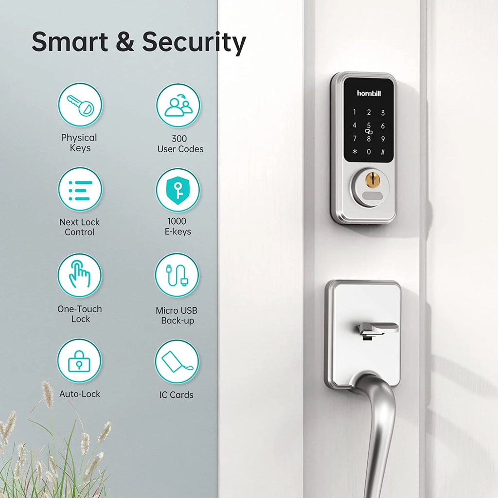 Smart Front Door Locks Deadbolt: GOURE Keyless Entry Keypad Door Lock, Digital Electronic Bluetooth Code Locks for House Airbnb