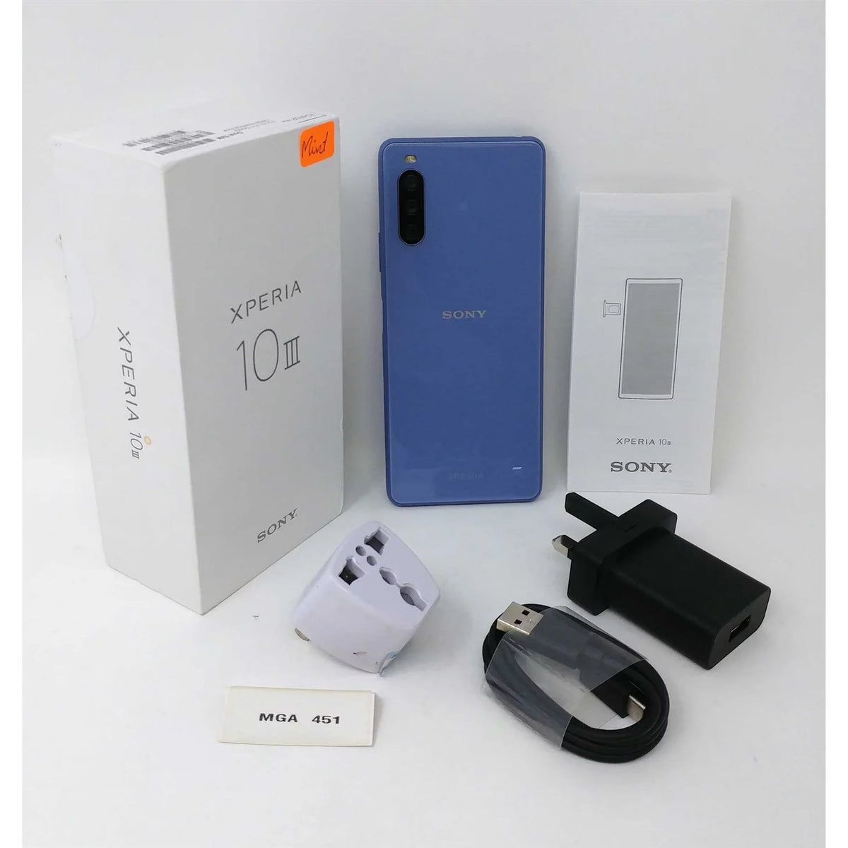 Previously Owned Sony Xperia 10 III 5G 128GB XQ-BT52 6GB RAM GSM Factory Unlocked Smartphone - Blue (Like New)
