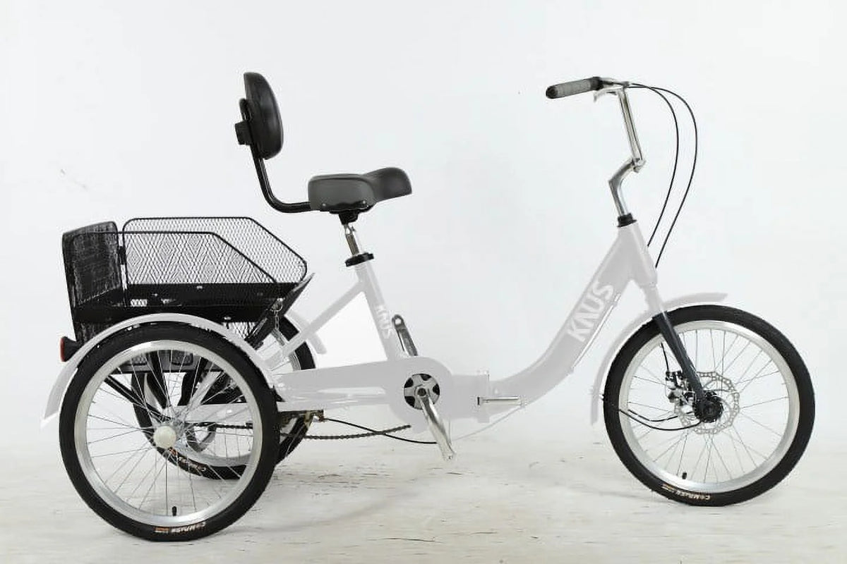 HALJEN 7 Speed Tricycle for Adults 24 Inch, Adult Tricycles for Women Men Seniors with Large Rear Basket,  Enfoldment Tricycle,400 lb.