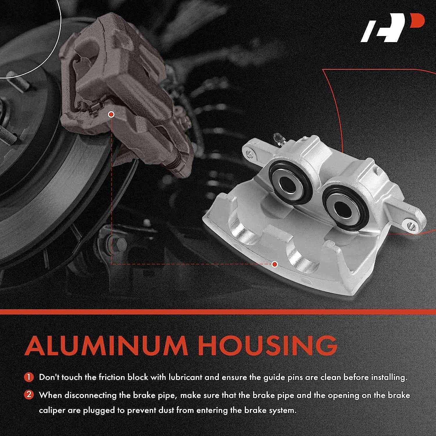 A-Premium Disc Brake Caliper Assembly Without Bracket Compatible with Select Dodge Models - M300/RM300 1973-1974, M350/R300 1974 - Front Left Driver Side