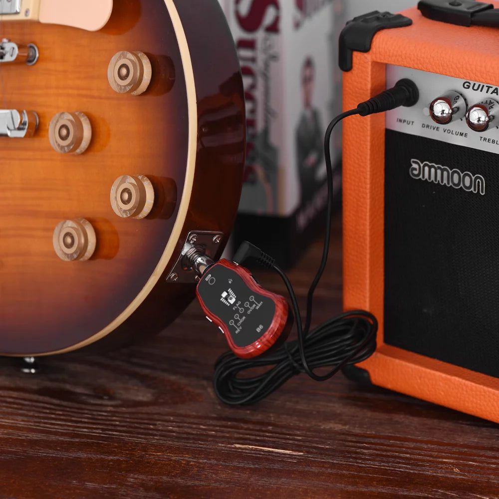 Portable Guitar Effectors Effect Synthesizer with 5 Effects(Reverb/Chorus/Flanger/Overdrive/Wow Wah) Built-in Rechargeable Lithium Battery with 6.35mm Plug