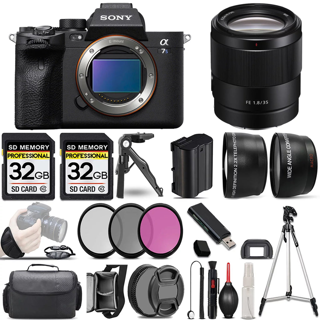 Sony a7S III Mirrorless Camera+35mm Lens +3 PC Filter +64GB