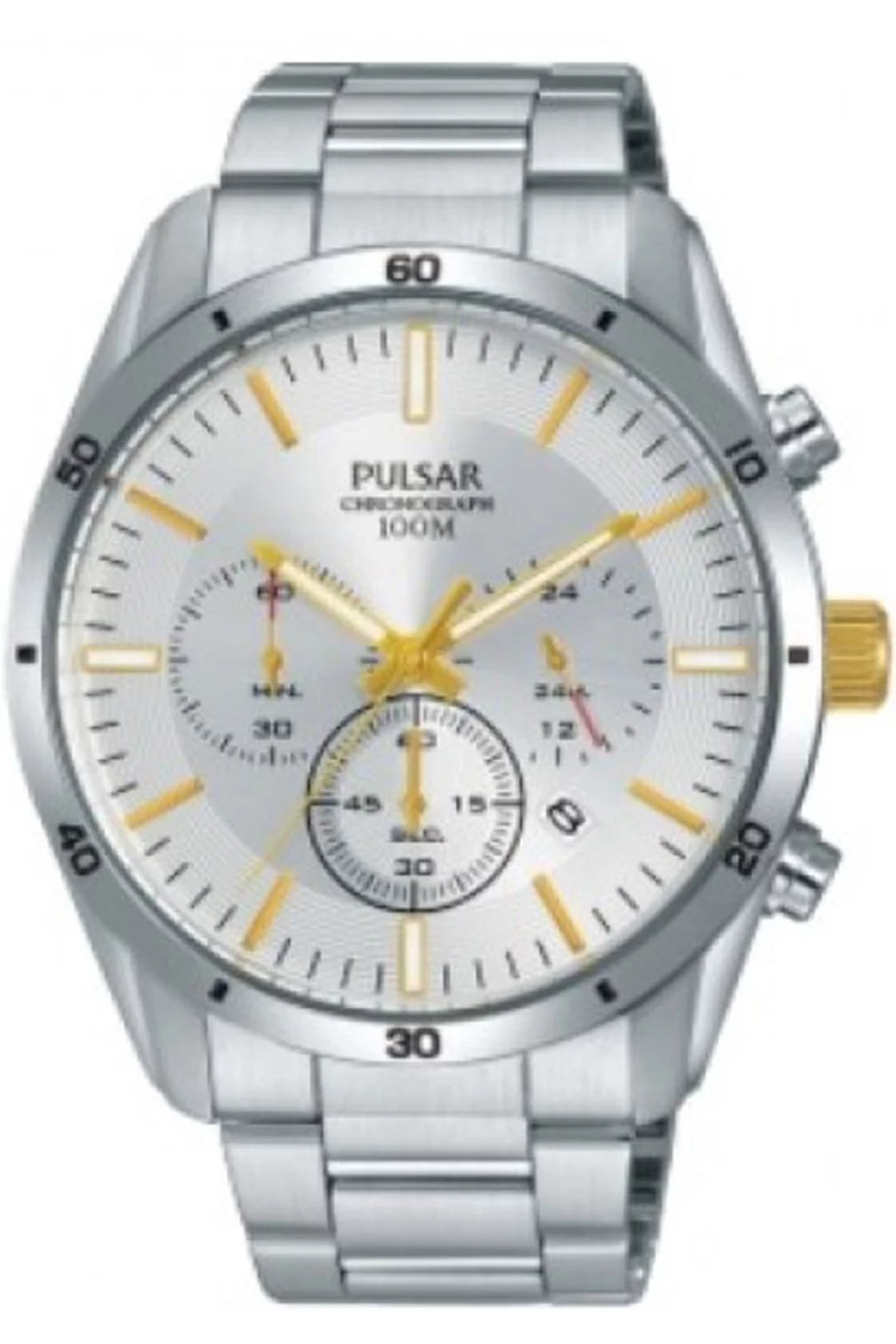 PT3841,Men's Chronograph,Corrosion-free Metal case,bracelet,100m WR