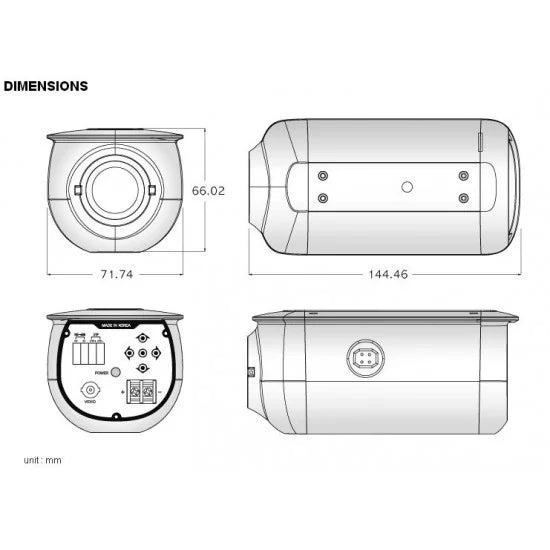Eyemax TPB-204 HD TVI Box Camera 1080P 2MP with Dual Power, Dual Outputs (Lens Not Included)