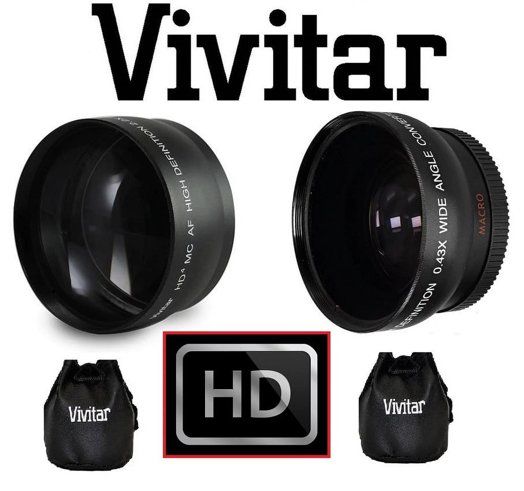 FOR SONY NEX-C3 NEXC3 NEX C3 HD TELEPHOTO & WIDE ANGLE LENS SET (49mm Compatible)