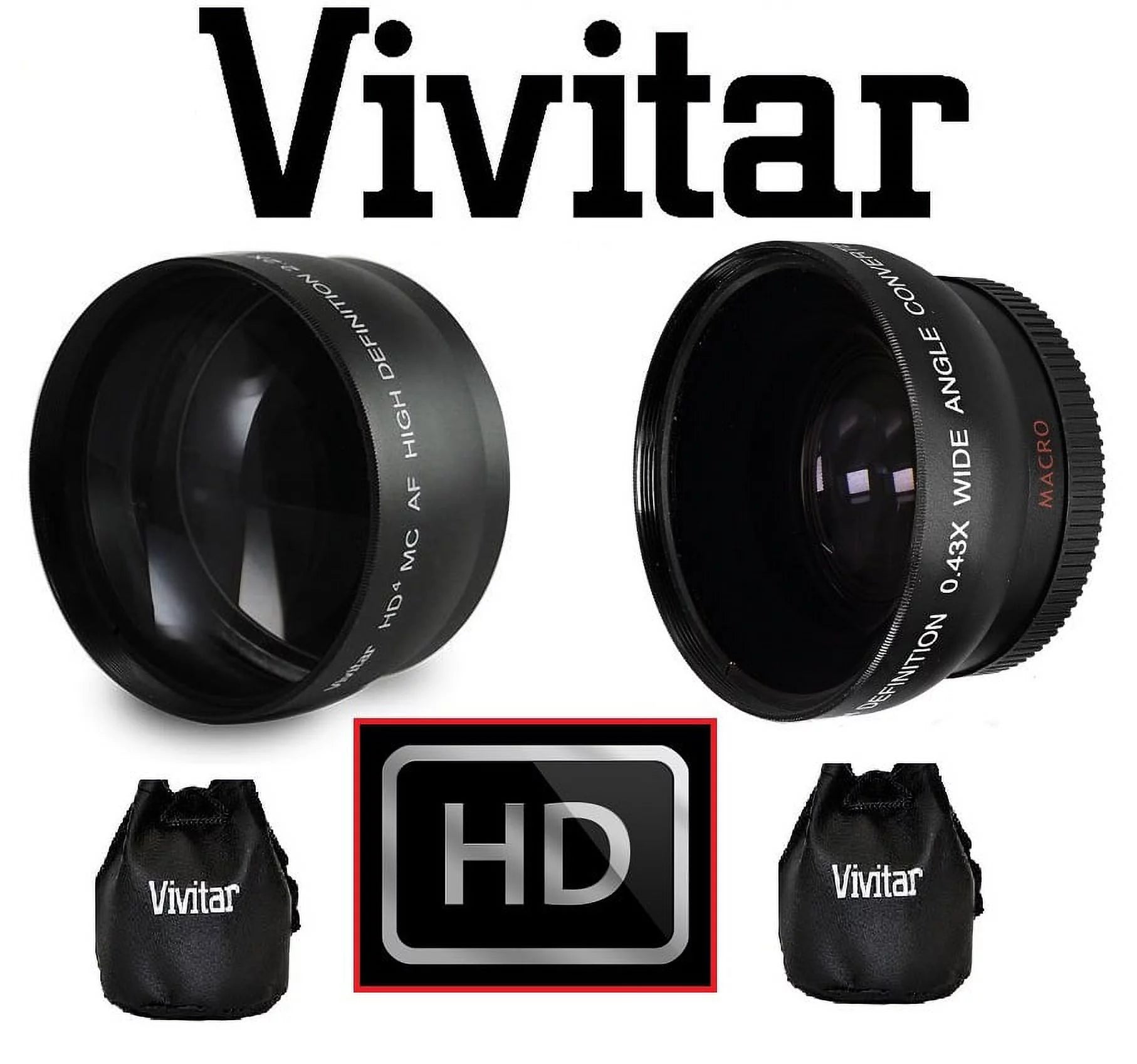 FOR SONY NEX-C3 NEXC3 NEX C3 HD TELEPHOTO & WIDE ANGLE LENS SET (49mm Compatible)