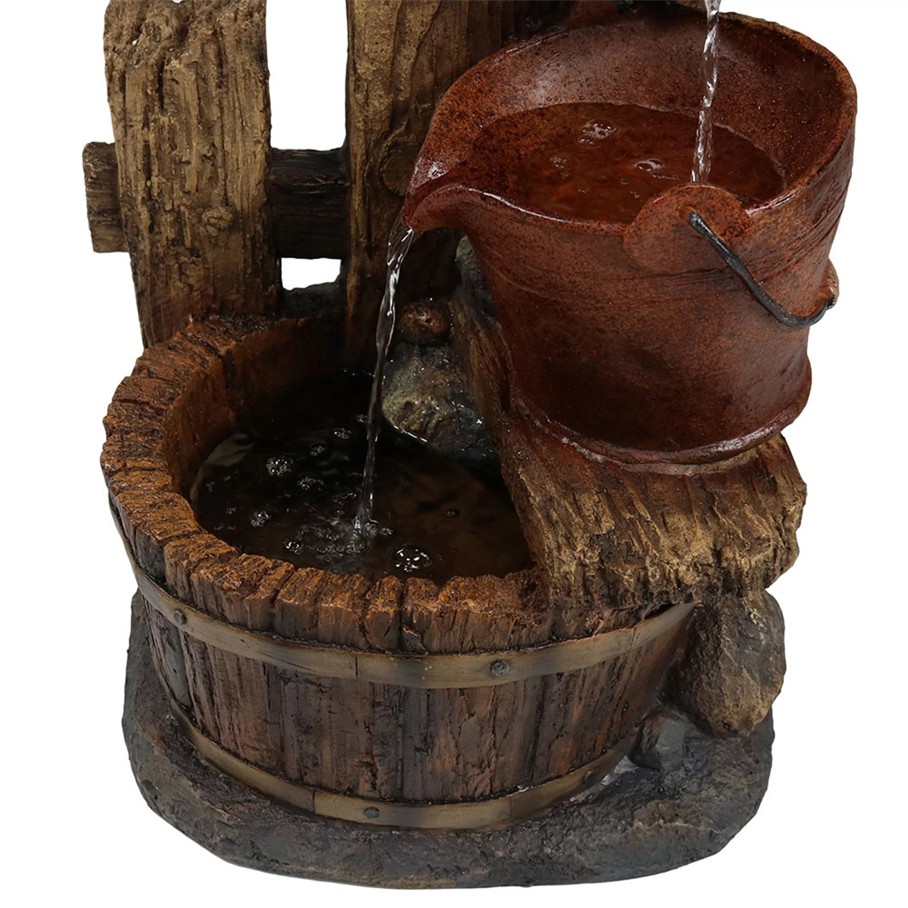 Sunnydaze Bluebird House and Buckets Outdoor Fountain - 26"