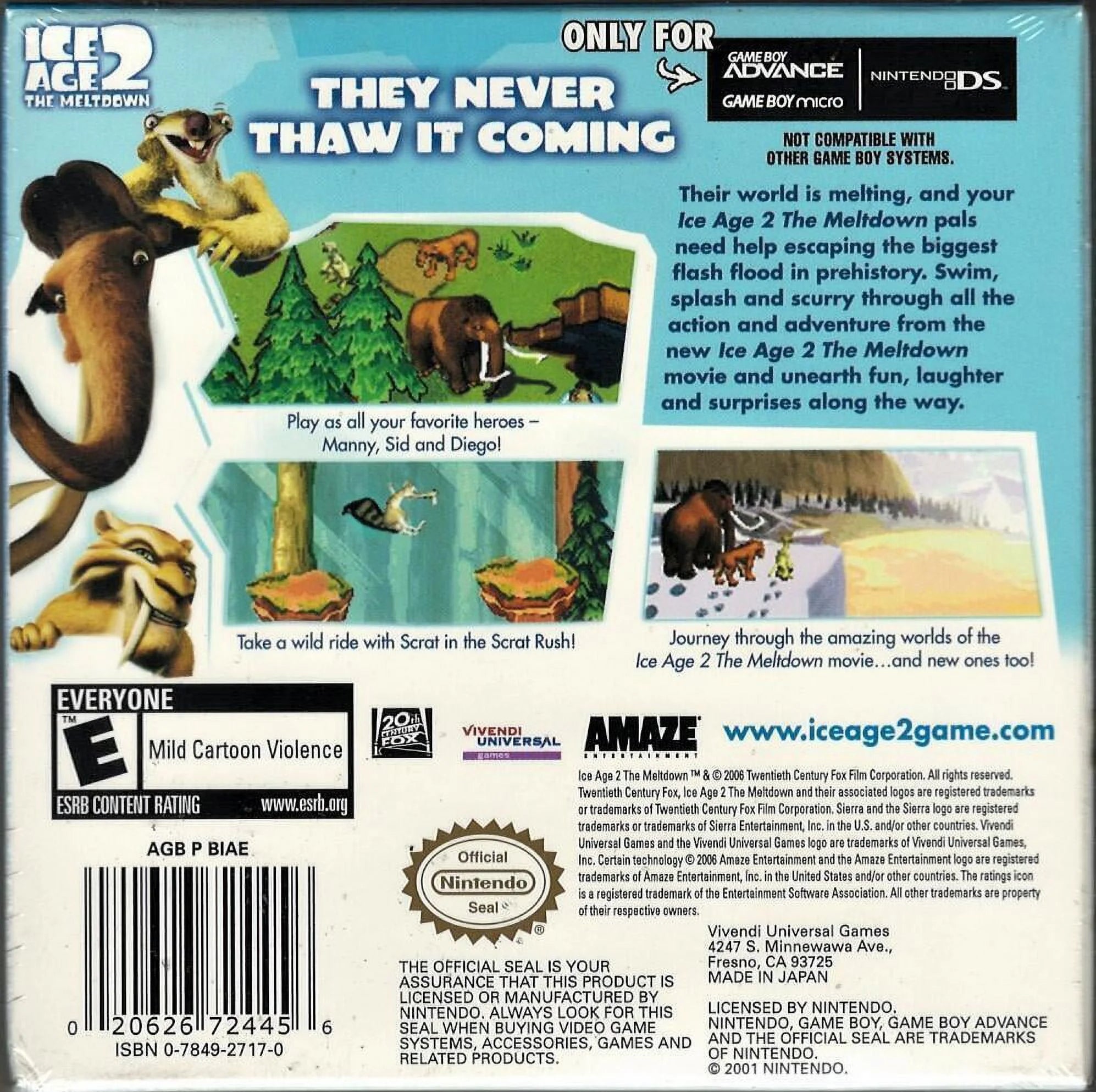 Ice Age 2 GBA (Brand New Factory Sealed US Version) Game Boy Advance-0020626724456