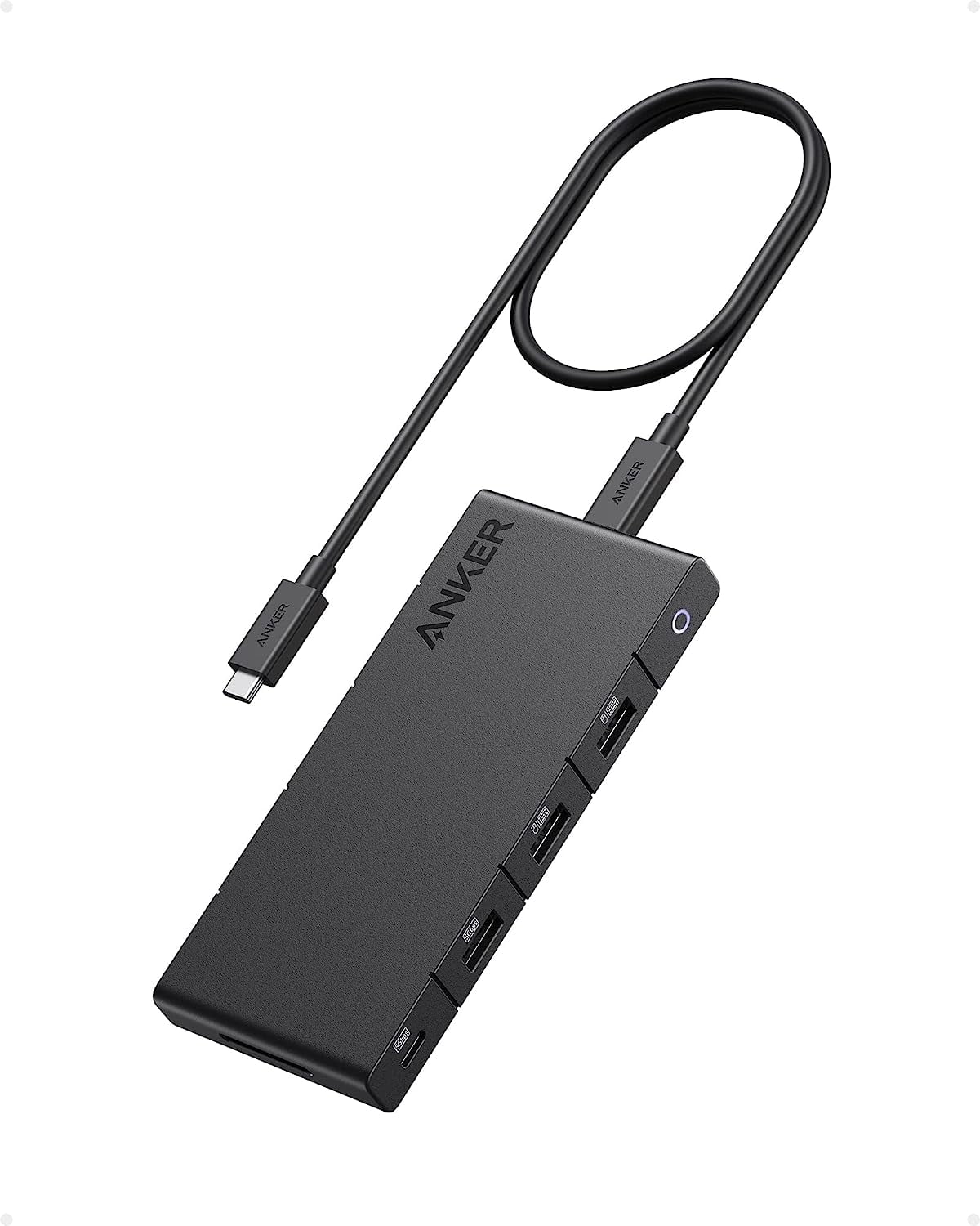 Anker 364 USB C Hub (10-in-1, Dual 4K HDMI) with Max 100W Power Delivery, Dual 4K HDMI Ports, 4 USB-A and USB-C Data Ports, Ethernet and SD Card Slot for Dell Laptop, ThinkPad, and More