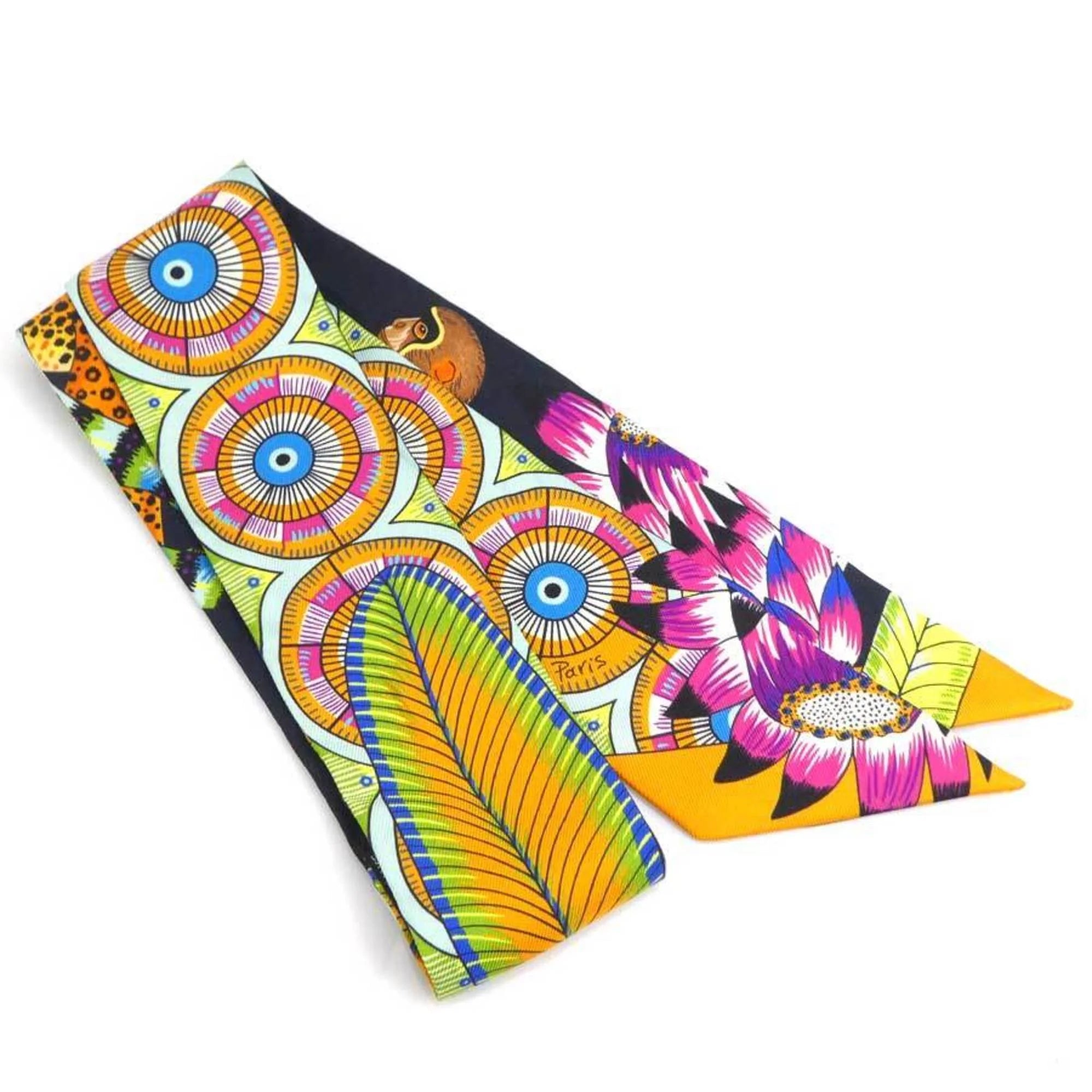 Used Hermes HERMES Scarf Muffler Twilly Silk Multicolor Female e58471f (Good)