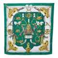 Secondhand Hermes Carre 90 ETRIERS Stirrup Pattern Horse Tack Scarf Muffler Green Multicolor Silk Ladies HERMES (Fair)