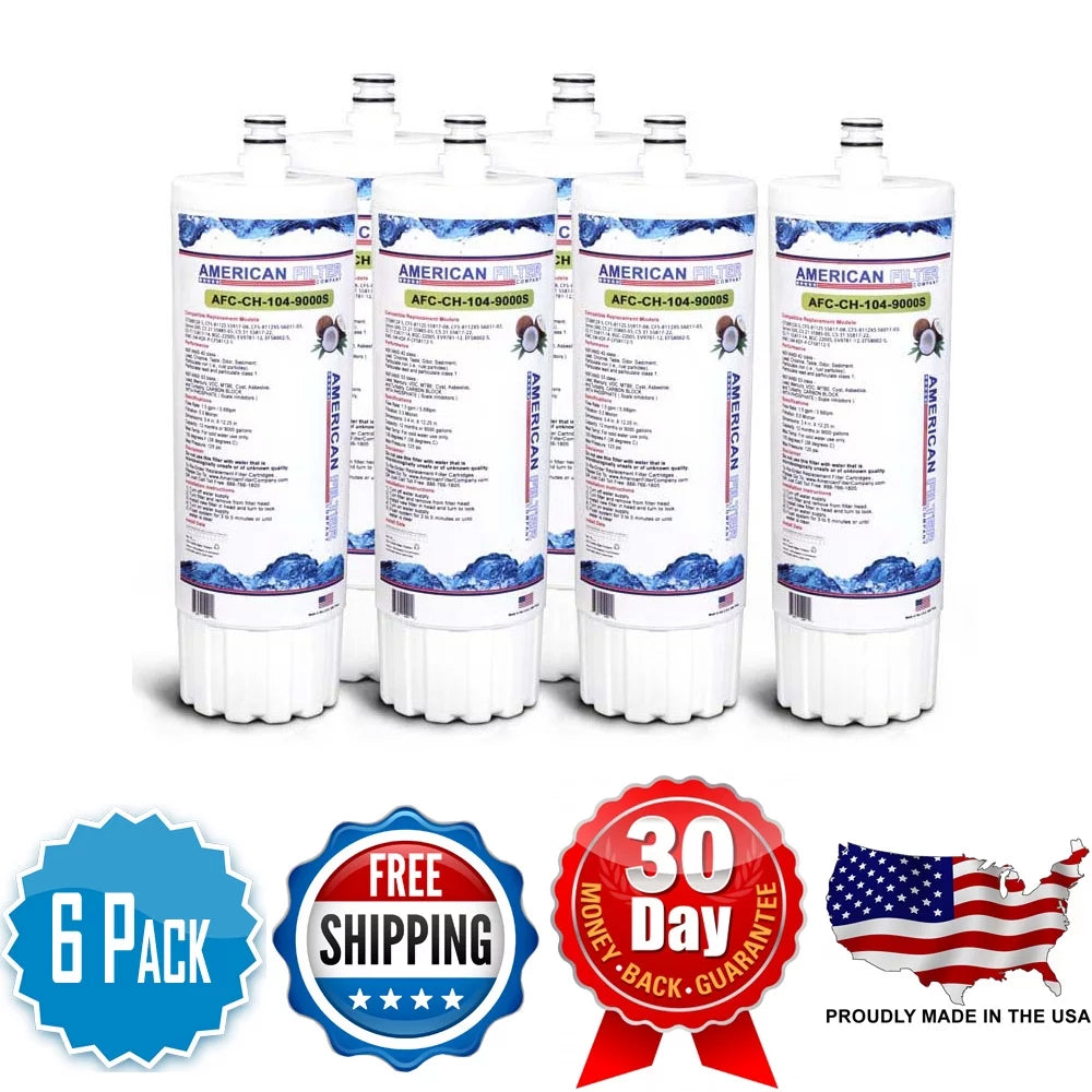 AFC Brand , Water Filters , Model # AFC-CH-104-9000S , Compatible with 3M® Cuno® 55817-22 - 6 Pack - Made in U.S.A.