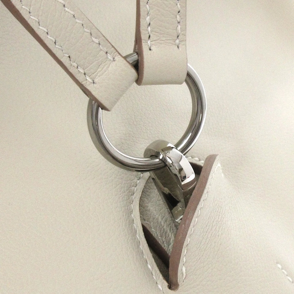 Used Authenticated Hermès Cheri Bridado Backpack Calf Leather Gray Unisex (Good)