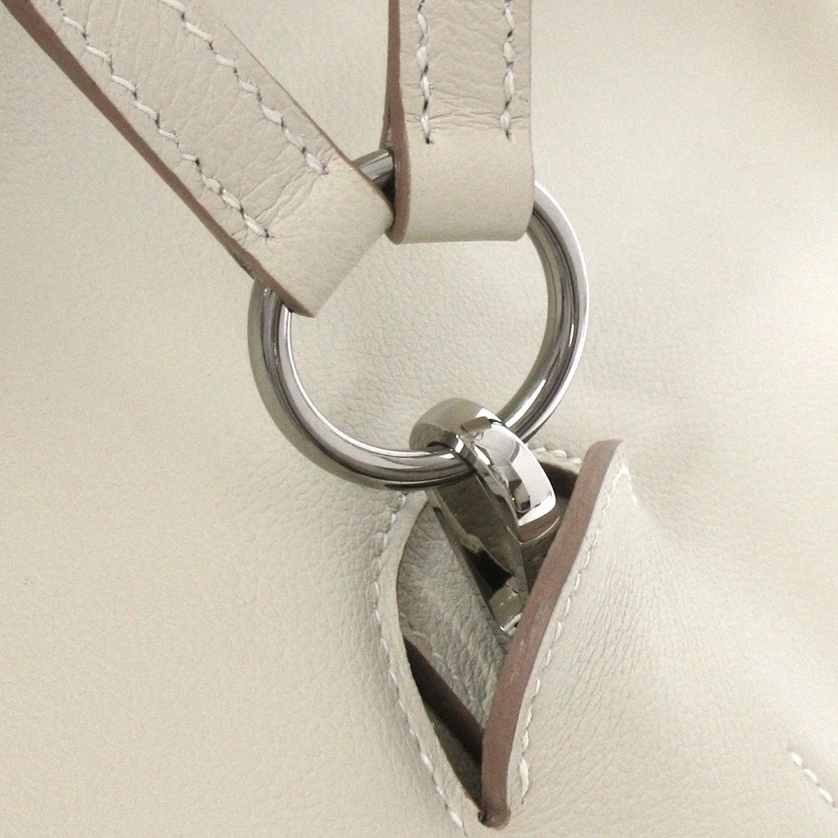 Used Authenticated Hermès Cheri Bridado Backpack Calf Leather Gray Unisex (Good)