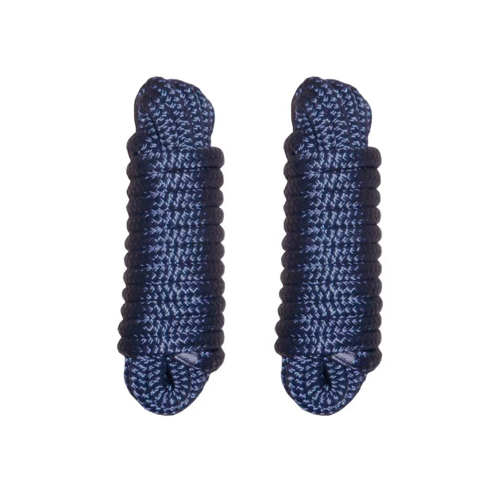 2 PCS 1/2 Inch 15 FT Double Braided 16 Strand Nylon Dock Line Mooring Line Boat Dock Rope NAVY BLUE