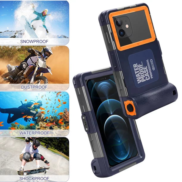 UrbanX Professional [15m/50ft] Swimming Diving Surfing Snorkeling Photo Video Waterproof Protective Case Underwater Housing for Wiko U Feel Lite And all Phones Up to 6.9 Inch LCD with Lanyard