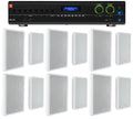 JBL 2-Channel Amplifier+(12) Slim White Wall Speakers for Restaurant/Bar/Cafe
