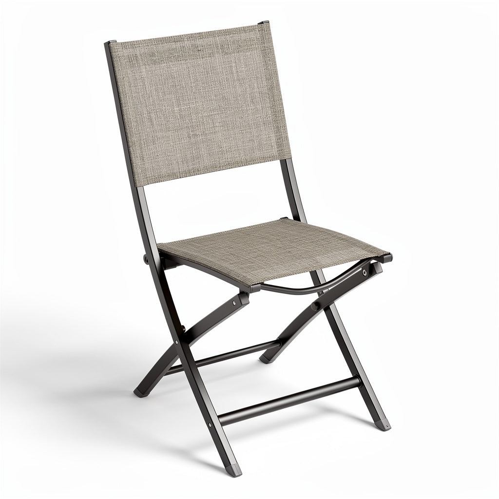 Silla Plegable de Metal con Asiento de Tela Gruesa