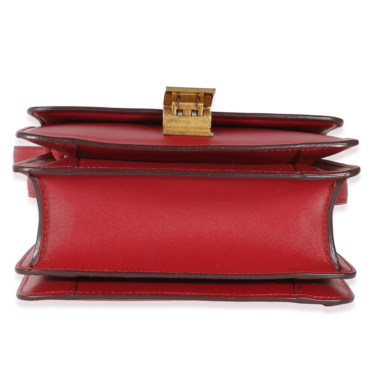 Celine Red Smooth Calfskin Small Classic Box Bag Previously Owned