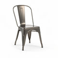 Silla de metal industrial estilo Tolix, diseño ergonómico y resistente