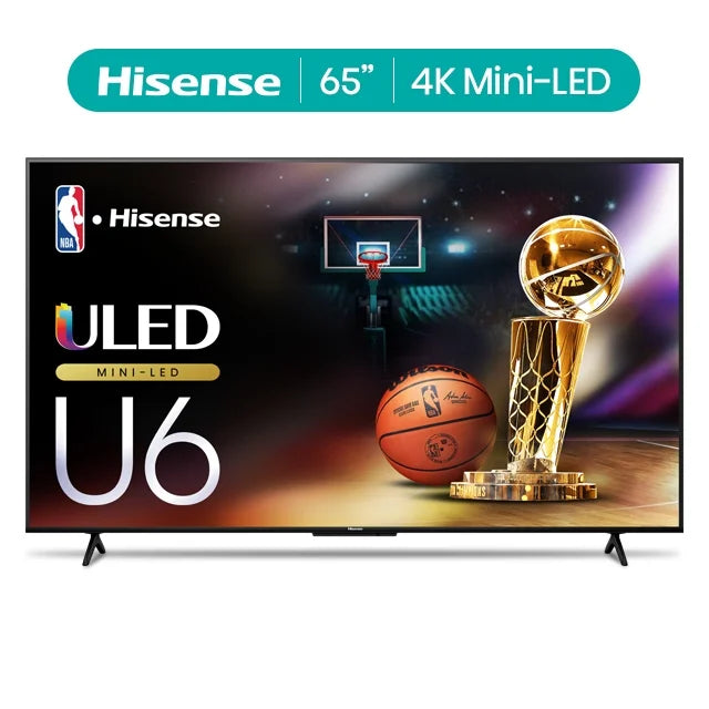 Hisense 65-Inch Class U6 Series Mini-LED ULED 4K UHD Google Smart TV (65U6N) - QLED Quantum Dot Color, Dolby Vision, Full Array Local Dimming, Game Mode Plus