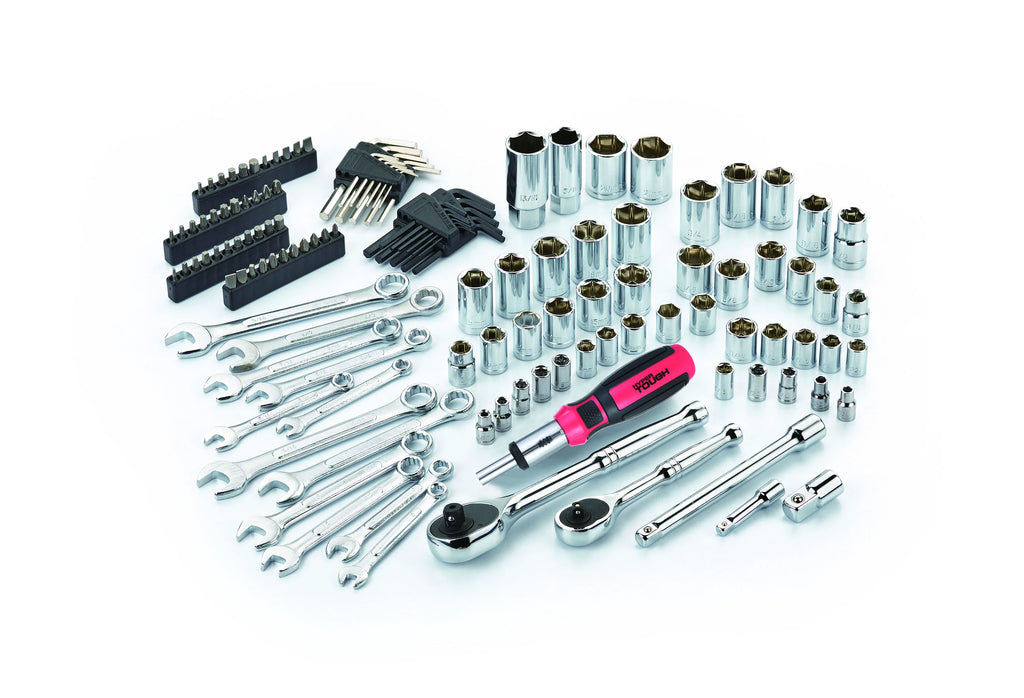 Hyper Tough 137 PC Tool Set including Metric & SAE Sizes of  Hex Keys, Wrenches, Ratchet Bit Driver, Ratchet Extension Bar, Sockets and more UJ5407TA