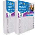 16x25x5 Air Filter MERV 13 Comparable to MPR 1500 - 2200 & FPR 9 Compatible with Bryant Carrier FILXXCAR0016 Premium USA Made 16x25x5 Furnace Filter 2 Pack by AIRX FILTERS WICKED CLEAN AIR.