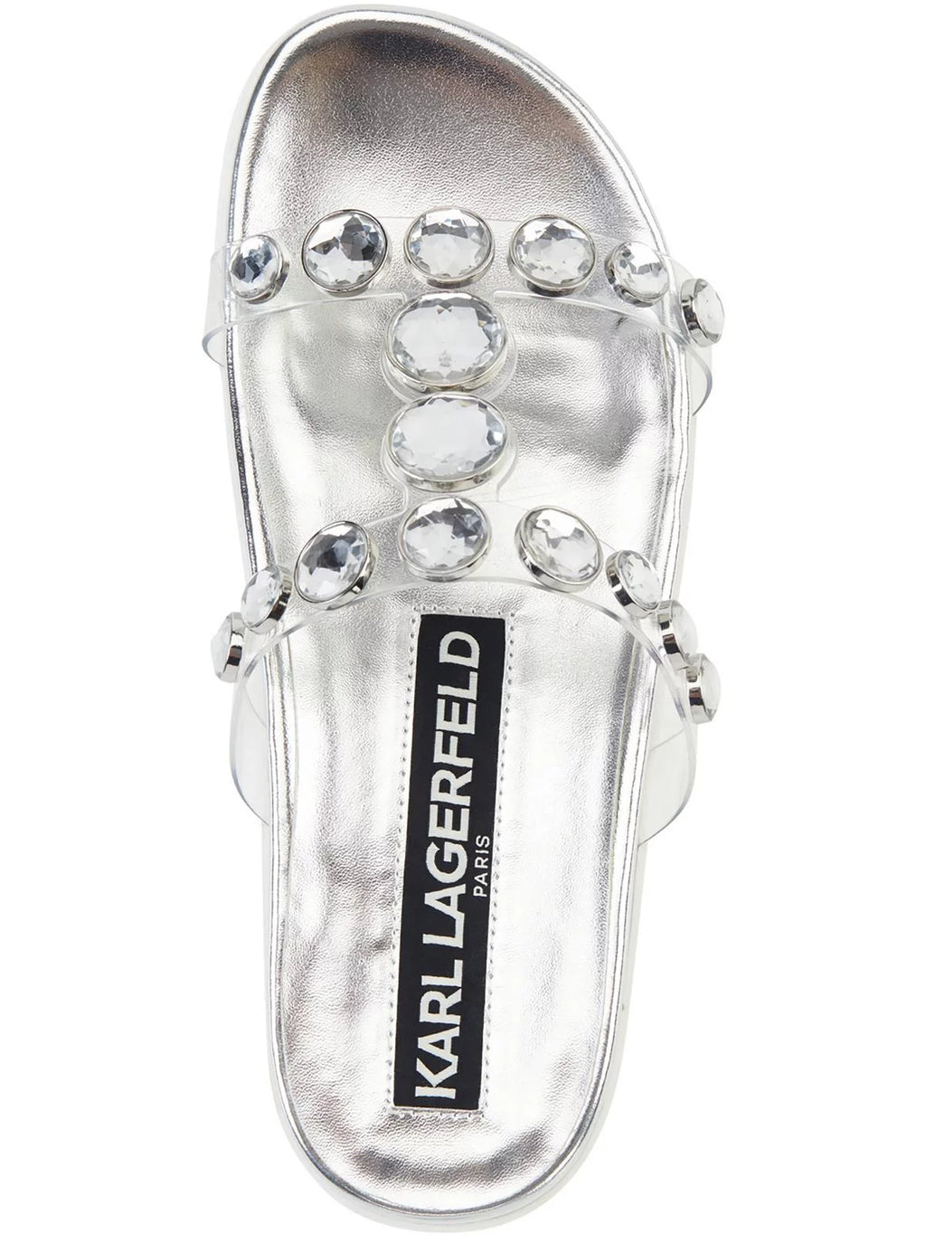 Karl Lagerfeld Paris Womens Belinda  Faux Leather Slip On Slide Sandals