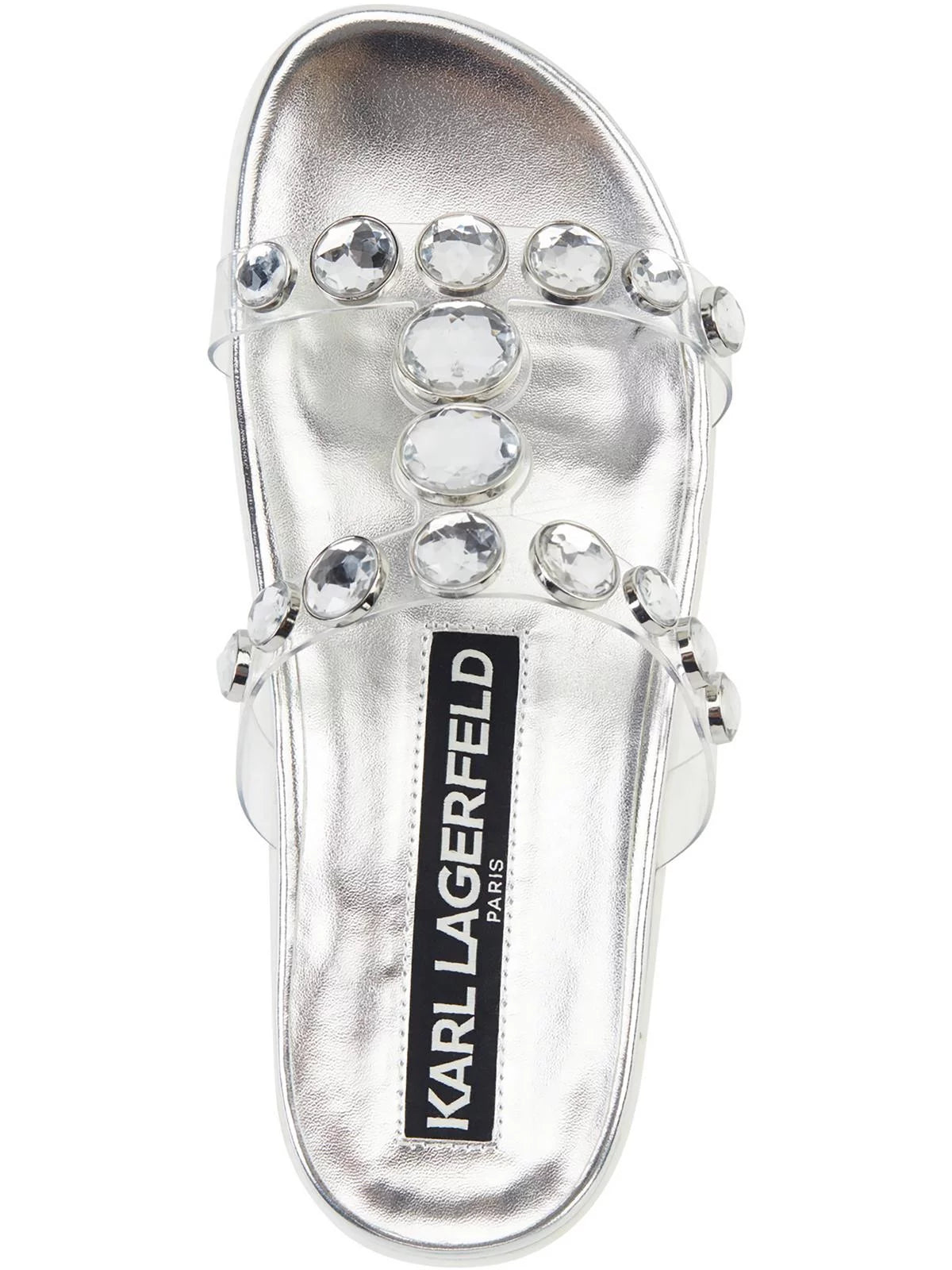 Karl Lagerfeld Paris Womens Belinda  Faux Leather Slip On Slide Sandals
