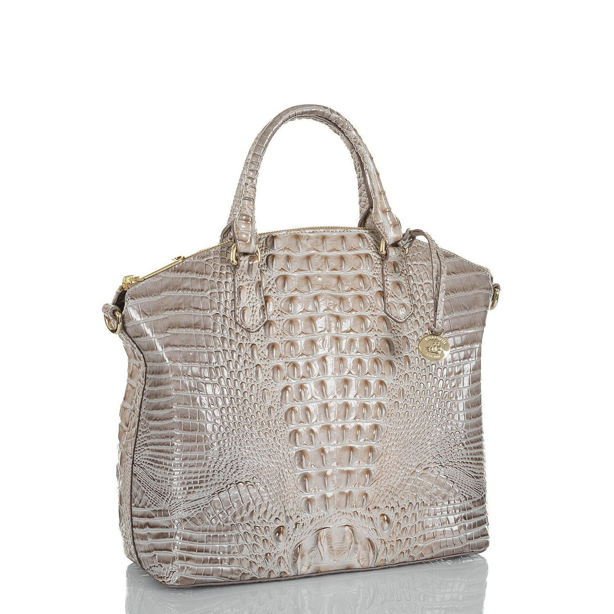 Brahmin Large Duxbury Sugar Cane Silver/Metallic Satchel