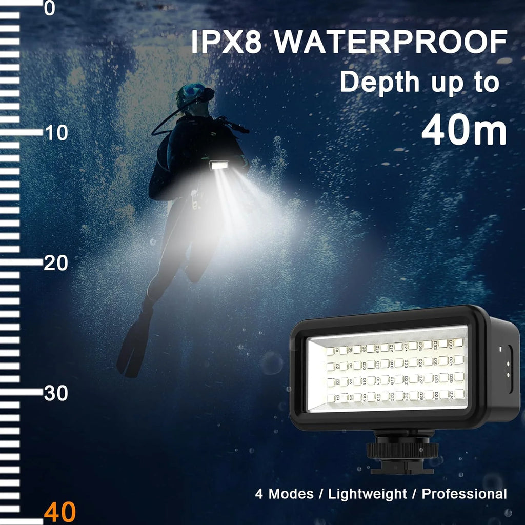 SupMaka Dive Lights Scuba Diving Lights High Power Waterproof Video Light, Dimmable Underwater Lights IPX8 Scuba