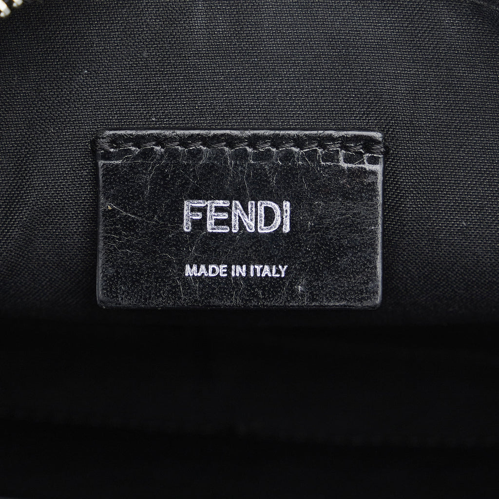 Previously Owned Authenticated Fendi Monster Eyes Camouflage Camera Bag Calf Leather Green Crossbody Bag Unisex (Good)