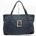 Used FENDI Zucca pattern tote bag handbag black nylon canvas ladies 15786 (Good)