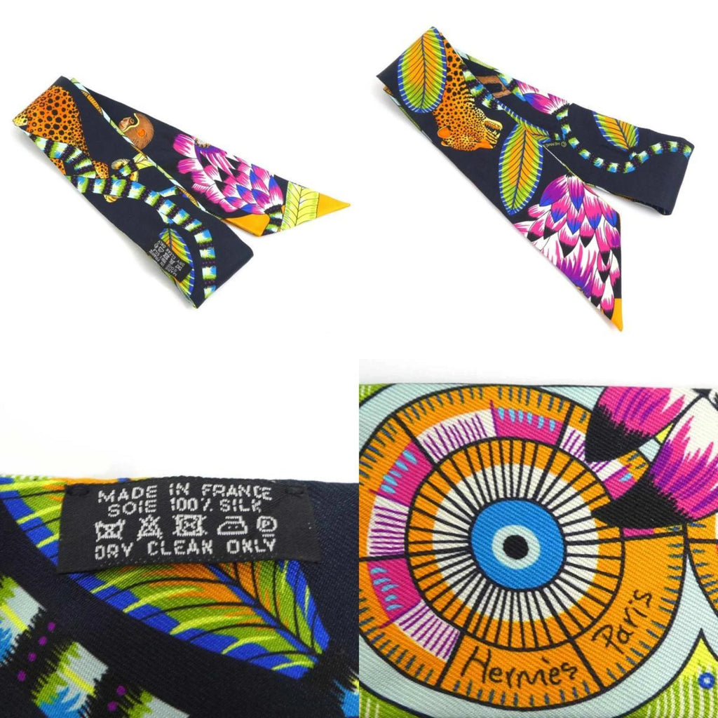 Used Hermes HERMES Scarf Muffler Twilly Silk Multicolor Female e58471f (Good)