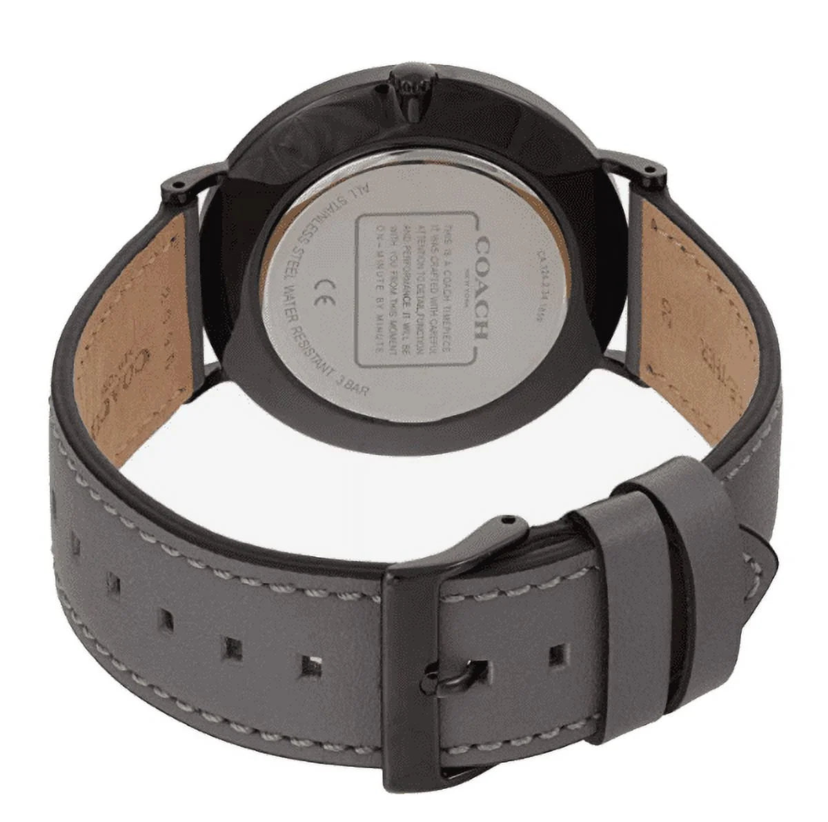 Coach 14602475 Charles Ivory Chronograph Dial Grey Leather Band Men's Watch