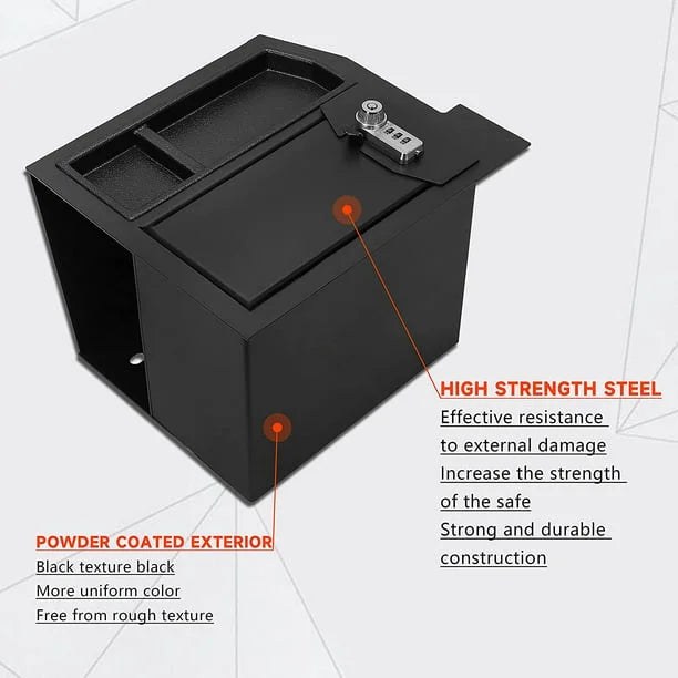 KOJEM Center Console Gun Safe Storage Box Vault Compatible with 2007 - 2013 Toyota Tundra, 2008 - 2021 Toyota Sequoia