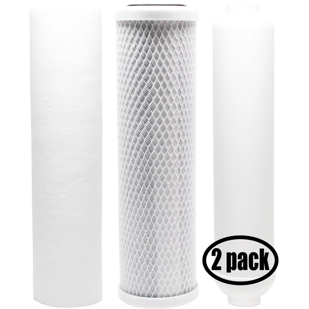 2-Pack Replacement for Filter Kit for Pentek RO-2550 RO System - Includes Carbon Block Filter, PP Sediment Filter & Inline Filter Cartridge - Denali Pure Brand