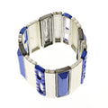 Erica Lyons Designer Stretch-Bracelet Silver-Tone & Blue