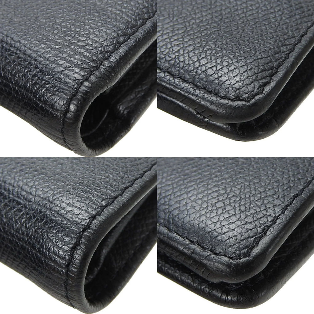 Secondhand CHANEL bifold long wallet A20904 1 Coco button black leather accessories ladies coco (Good)