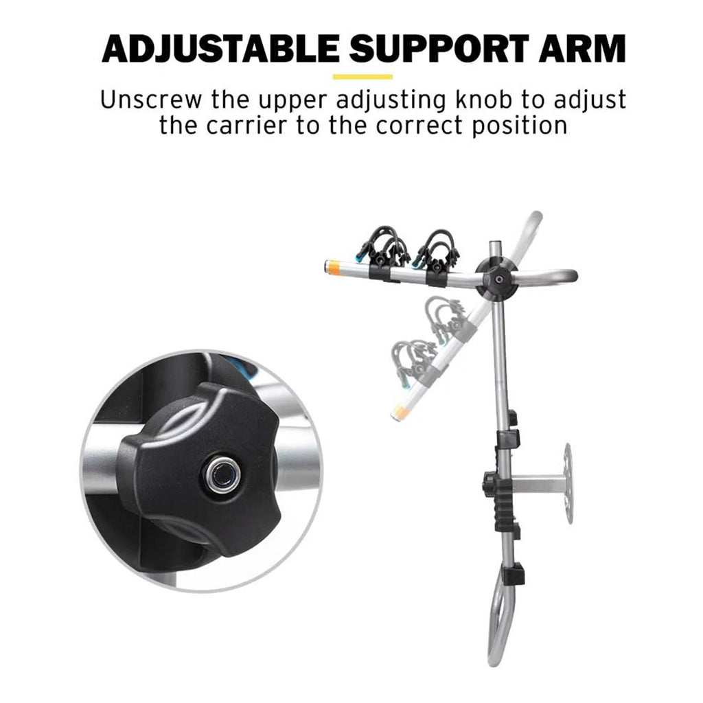Fieryred 2 Bike Bolt On Spare Tire Rack w/ 75 Pound Capacity, Black