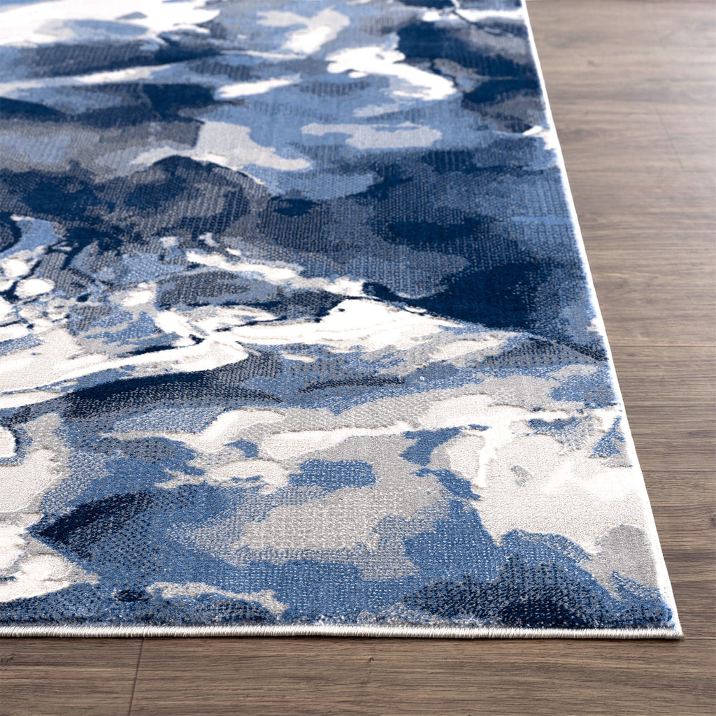 Abani Regal Collection Area Rug Mid Century Modern Bedroom Living Room Decor Floor Rug 6 x 9 Blue