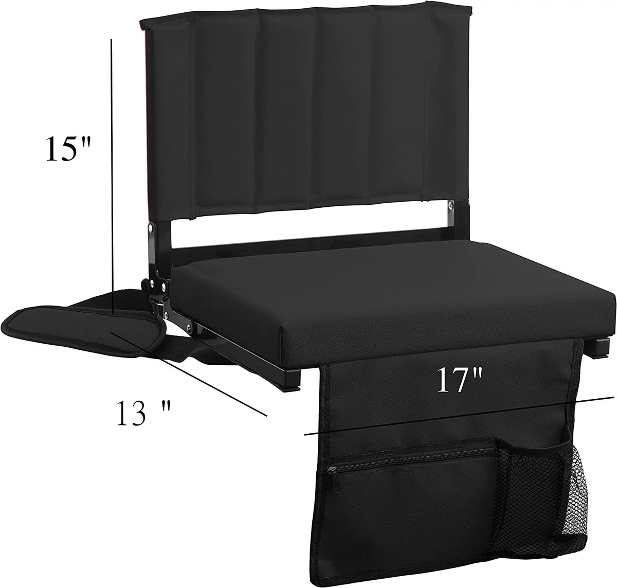 CozyBox 2-Pack of Stadium Seat for Bleachers with Padded Cushion Foldable Stadium Chairs with Strap and Cup Holder