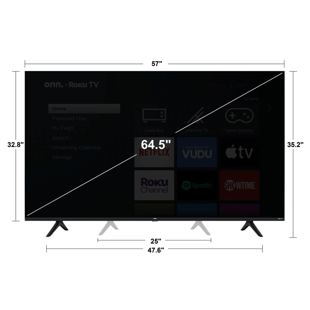 onn. 65" Class 4K (2160p) UHD LED Roku Smart TV HDR 100021261
