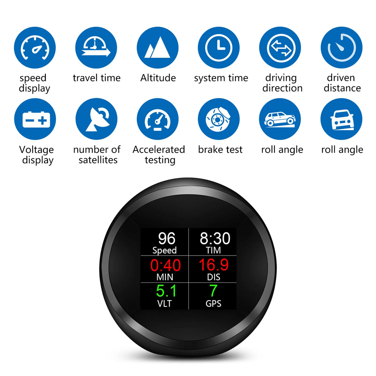 Andoer Digital Inclinometer Level & Angle Gauge, Head Up Display Speedometer for Cars, SUVsGP11