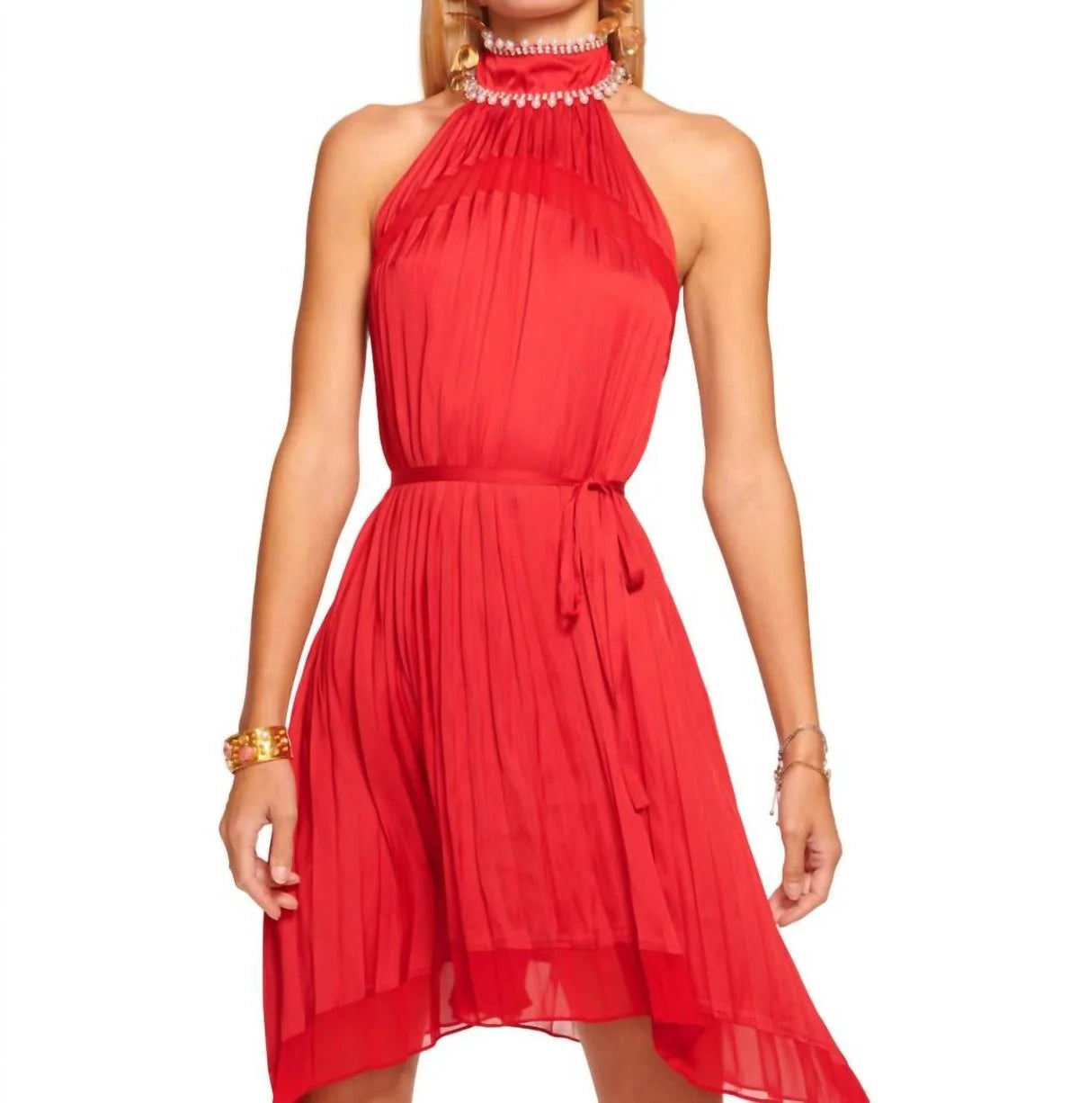 For Her Ramy Brook Black Tie, Party Size M Cocktail Dress Soiree Red