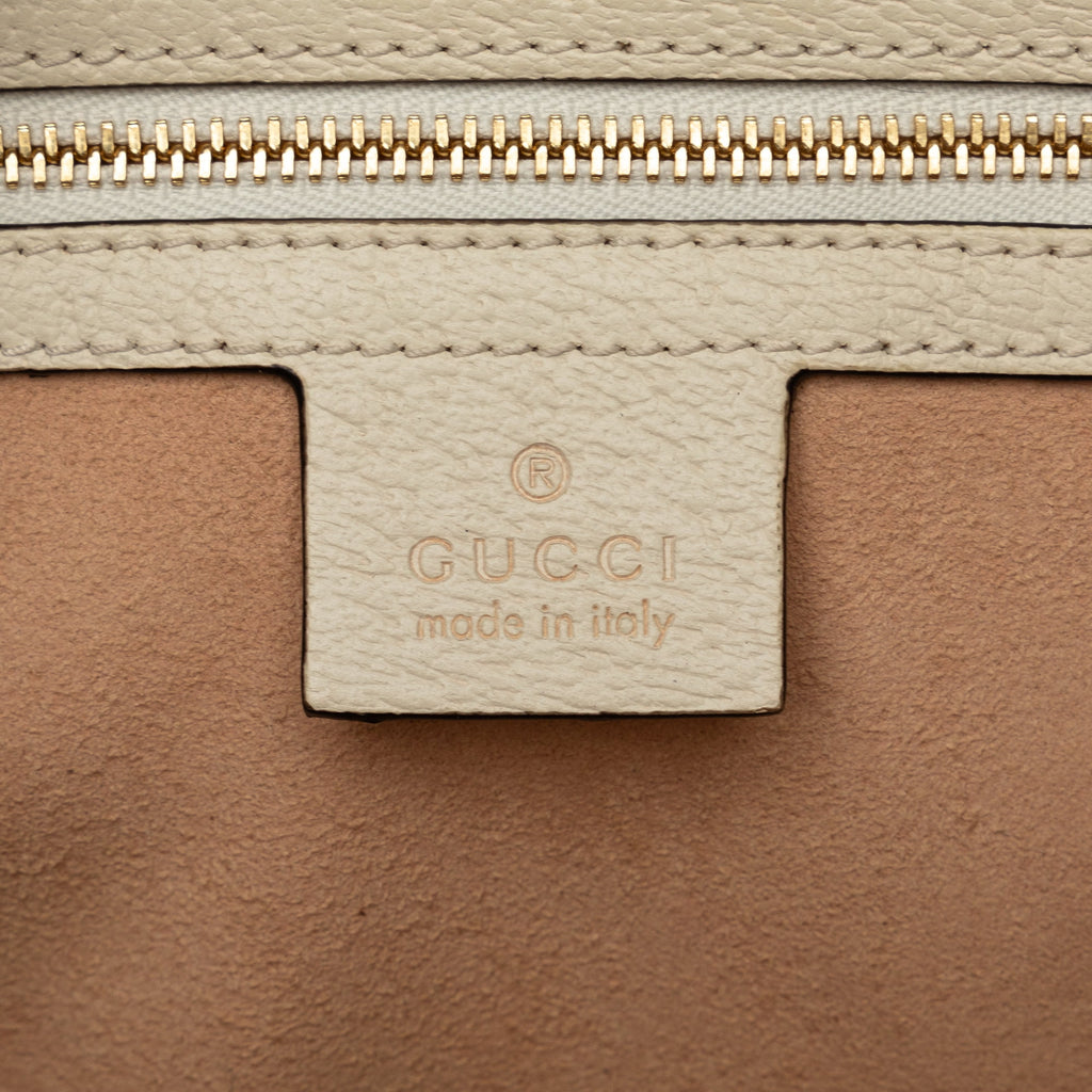 Secondhand Authenticated Gucci Ophidia Satchel Calf Leather White Unisex (Good)