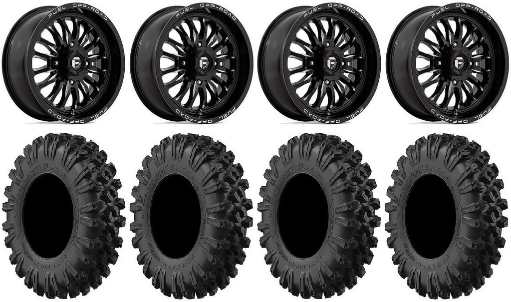 Fuel ARC 18" Wheels Black 40" MotoRavage XL Tires Kawasaki Teryx Mule