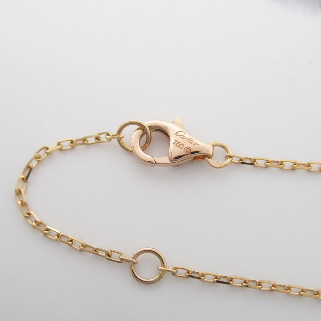 Secondhand CARTIER Logo double diamond Necklace Necklace Clear  K18PG(Rose Gold) Clear (Good)