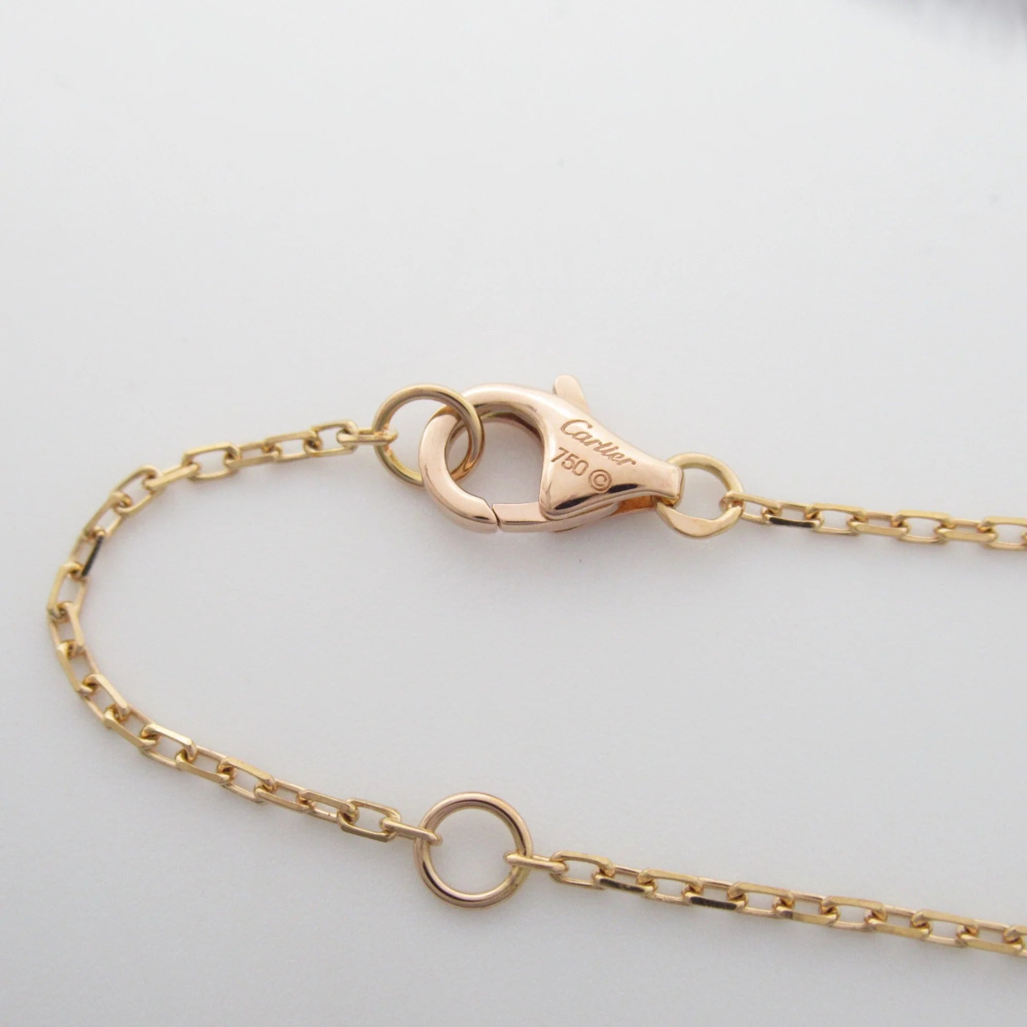 Secondhand CARTIER Logo double diamond Necklace Necklace Clear  K18PG(Rose Gold) Clear (Good)